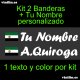 Kit 2 Pegatinas Vinilo  Bandera Extremadura Y Texto Personalizado