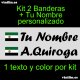Kit 2 Pegatinas Vinilo  Bandera Extremadura Y Texto Personalizado