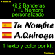 Kit 2 Pegatinas Vinilo Bandera España Escudo Y Texto Personalizado