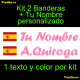 Kit 2 Pegatinas Vinilo Bandera España Escudo Y Texto Personalizado