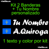Kit 2 Pegatinas Vinilo Bandera Asturias Y Texto Personalizado