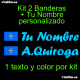 Kit 2 Pegatinas Vinilo Bandera Asturias Y Texto Personalizado