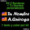 Kit 2 Pegatinas Vinilo Bandera Baleares Y Texto Personalizado