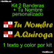 Kit 2 Pegatinas Vinilo Bandera Castilla Leon Y Texto Personalizado