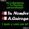 Kit 2 Pegatinas Vinilo Bandera Castilla La Mancha Y Texto Personalizado