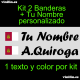 Kit 2 Pegatinas Vinilo Bandera Castilla La Mancha Y Texto Personalizado