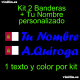 Kit 2 Pegatinas Vinilo Bandera Castilla La Mancha Y Texto Personalizado