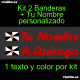 Kit 2 Pegatinas Vinilo Bandera Ceuta Y Texto Personalizado