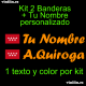 Kit 2 Pegatinas Vinilo Bandera Madrid Y Texto Personalizado