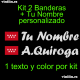 Kit 2 Pegatinas Vinilo Bandera Madrid Y Texto Personalizado