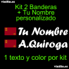 Kit 2 Pegatinas Vinilo Bandera Murcia Y Texto Personalizado