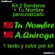 Kit 2 Pegatinas Vinilo Bandera Murcia Y Texto Personalizado