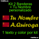 Kit 2 Pegatinas Vinilo Bandera Murcia Y Texto Personalizado