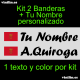 Kit 2 Pegatinas Vinilo Bandera Navarra Y Texto Personalizado