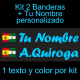 Kit 2 Pegatinas Vinilo  Bandera España Andalucia Y Texto Personalizado