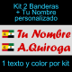 Kit 2 Pegatinas Vinilo  Bandera España/Extremadura Y Texto Personalizado