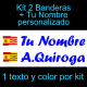Kit 2 Pegatinas Vinilo  Bandera España/Aragon Y Texto Personalizado