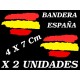2 X Bandera España Spain Vinilo adhesivo