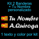 Kit 2 Pegatinas Vinilo  Bandera España/Aragon Y Texto Personalizado