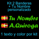 Kit 2 Pegatinas Vinilo  Bandera España/Pais Vasco (Ikurriña) Y Texto Personalizado