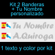 Kit 2 Pegatinas Vinilo  Bandera España/Galicia Y Texto Personalizado