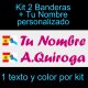 Kit 2 Pegatinas Vinilo  Bandera España/Galicia Y Texto Personalizado