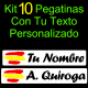 KIT 10 Pegatinas adhesivo bandera España con nombre personalizado.