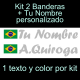 Kit 2 Pegatinas Vinilo Bandera Brasil Y Texto Personalizado