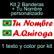 Kit 2 Pegatinas Vinilo Bandera Brasil Y Texto Personalizado