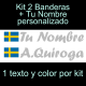 Kit 2 Pegatinas Vinilo Bandera Suecia Y Texto Personalizado