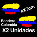 2 X Bandera de Colombia 4 X 7 cm Spain Vinilo adhesivo