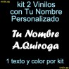 2 PEGATINAS VINILO CON NOMBRE O TEXTO PERSONALIZADO